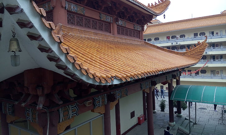 Tempel, gebouw, klassieke, dakranden, China wind