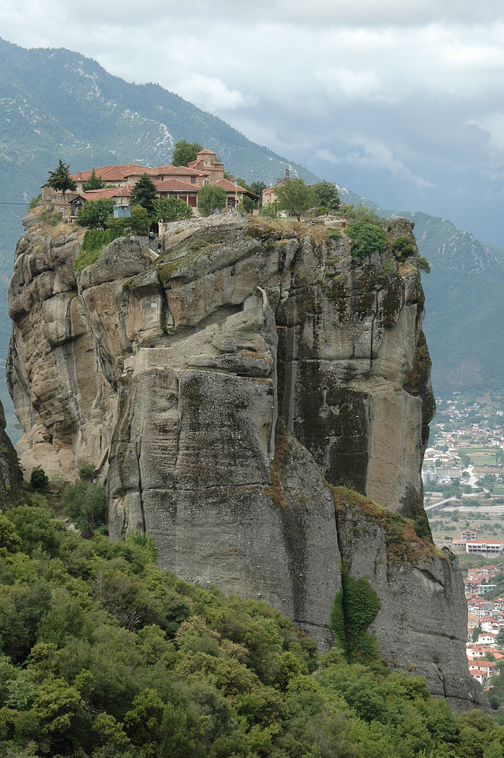 greece, meteors, travel, monastery, rock