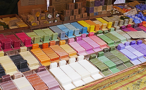 flower market, nice, soap, stand, colorful, multicolored, sales stand