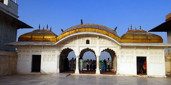 Agran linnoitus, musamman burj, Mughals, arkkitehtuuri, Palace, Castle, valkoinen marmori