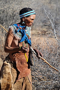 Botswana, culture autochtone, Buschman, San, femme, tradition, une seule personne