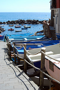 vaixell, Porto, Cinque terre, Riomaggiore, la Ligúria, Itàlia, colors