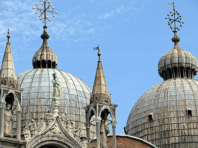 italy, venice, st-marc, domes, pinnacles, roofing, architecture