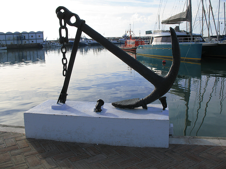 anchor, boat, port, sailing