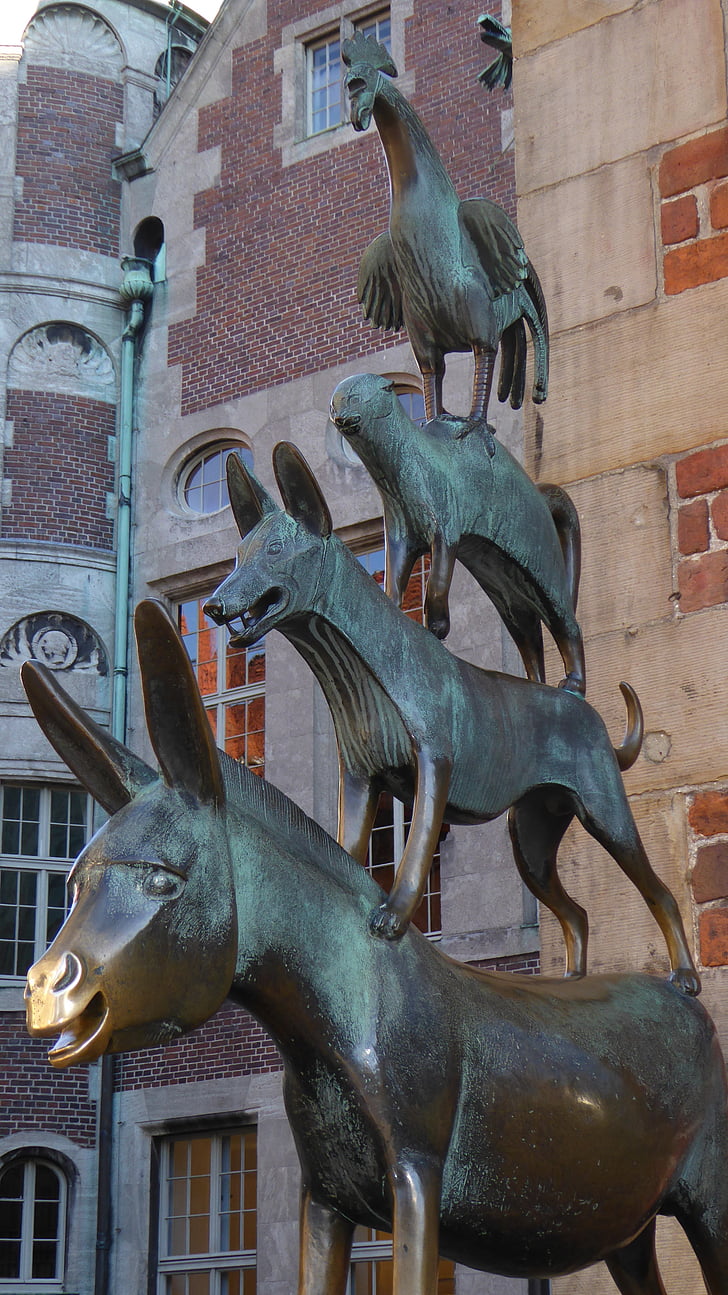 Bremen, platser av intresse, landmärke, staty, Bremen Stadsmusikanterna, monumentet