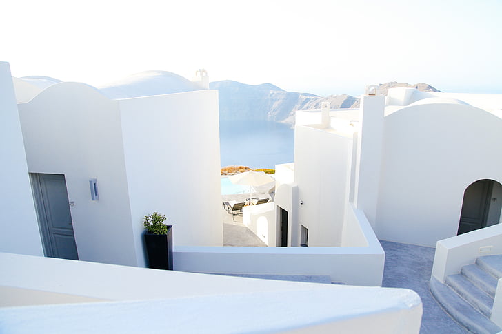 Grécia, arquitetura, Casa, Grego, viagens, Turismo, Mediterrâneo