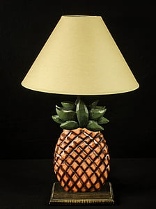 lampe, ananas, ombre, ampoule électrique, illumination, folk art, primitive