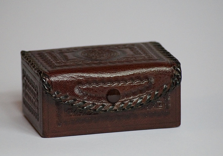 jewelry box, casket, chest, leather, box
