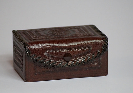 jewelry box, casket, chest, leather, box