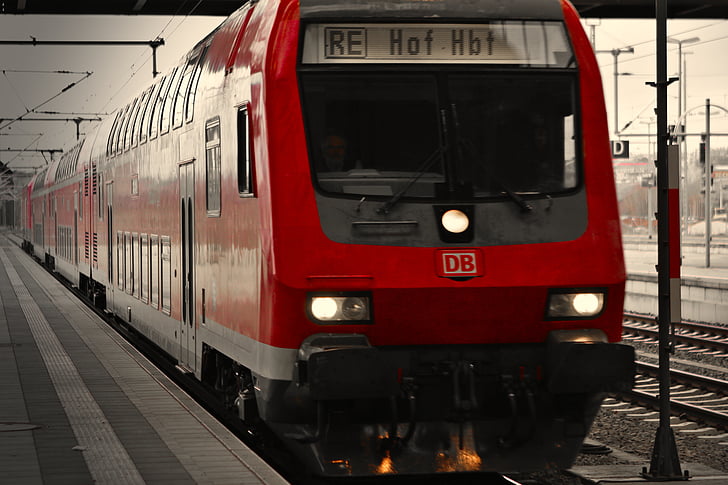 tåg, DB, Deutsche bahn, järnväg, stången trafikerar, lokomotiv, zugfahrt