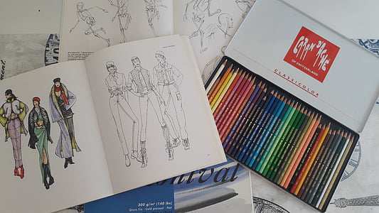 desen, creioane, spaţiul de lucru, arta, culori, multi colorate, hârtie