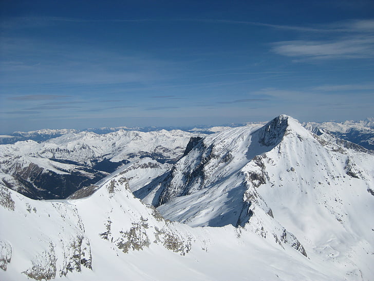 Alpler, kar, Kayak, Mayrhofen, Zillertal, Avusturya, Kış