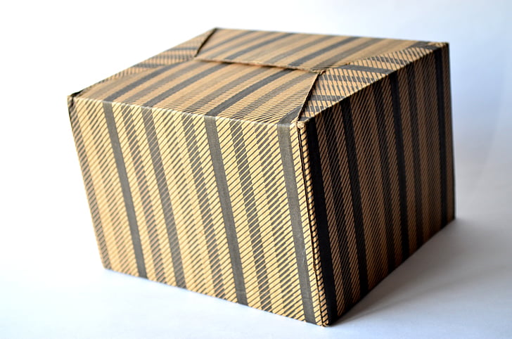 kartong, Box, gåva, kartong, paketet, isolerade, brun