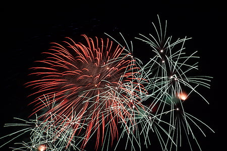 fireworks in knokke, fireworks, fireworks at the beach, celebration, night, exploding, firework Display