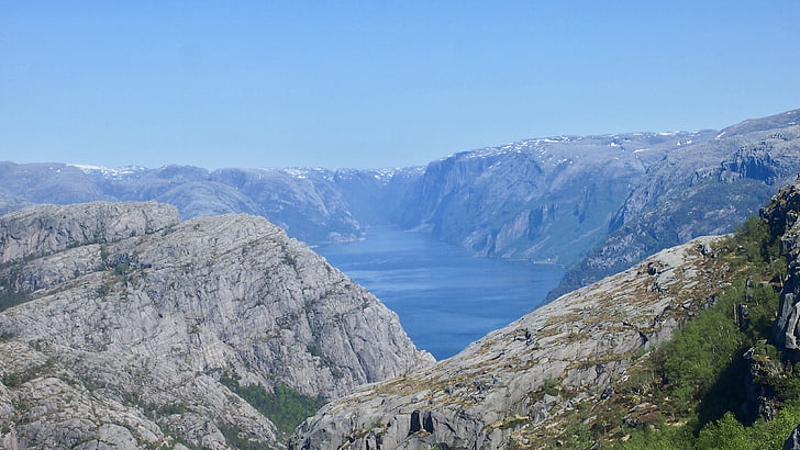 fjord, Norvégia, Lysefjord, természet, festői, Nordic, panoráma