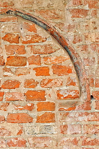 dinding, batu bata, bangunan, plester, tekstur, cat, kuno