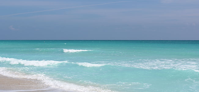 Beach, Miami, Florida, more, Farba, letné, modrá