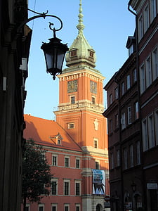Varsó, Lengyelország, királyi kastély, emlékmű, építészet, városi táj, Európa