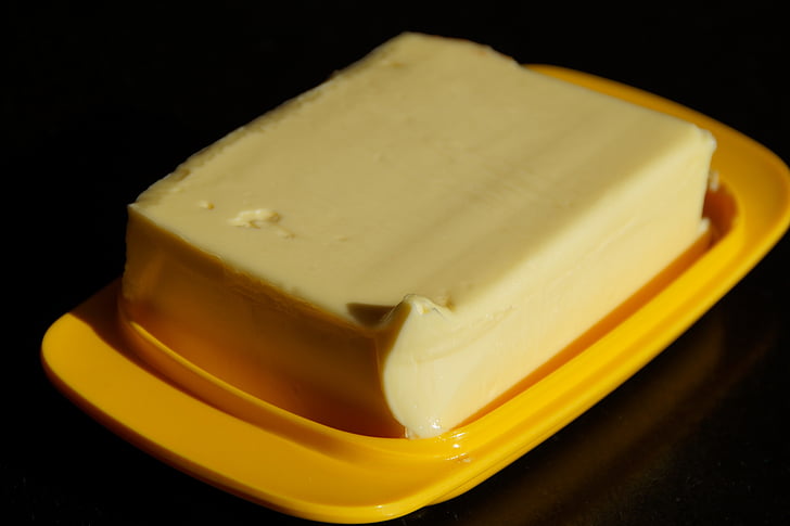 butter, butter dish, breakfast, snack, food, yellow