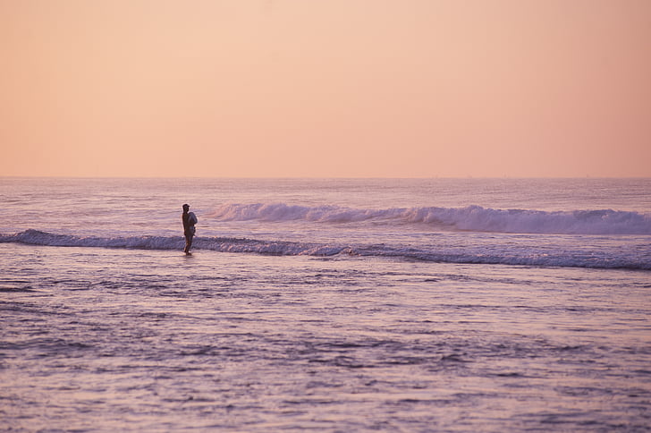 Playa, hermosa, amanecer, al atardecer, noche, Horizon, Isla