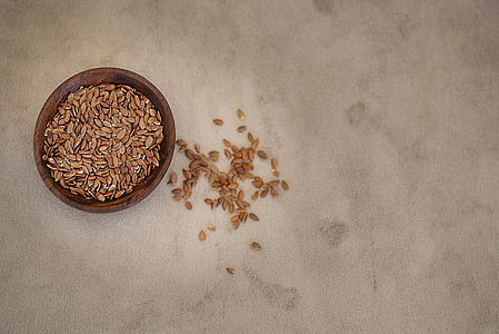 flax seed, seeds, bowls, holzschüsselchen, food, healthy, vital substances
