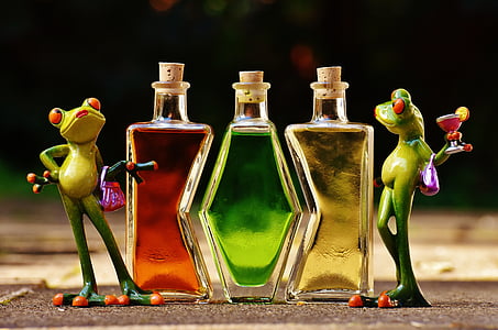 жаби, напої, пляшки, алкоголь, цифри, напій, користь від