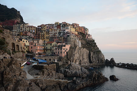 Manarola, Liguria, rempah-rempah, perahu, warna, warna-warni, perahu