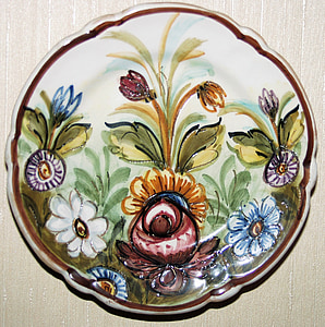 plate, porcelain, wall decoration, nippes, colorful