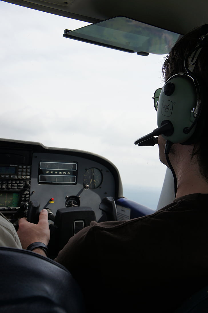 piloot, Cessna, tweede piloot, cockpit