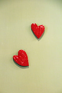 širdies, meilė, raudona, Valentino diena, kartu