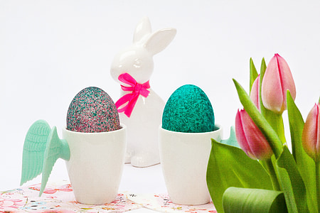 easter, cup, wing, egg cups, tulip bouquet, tulip, pink
