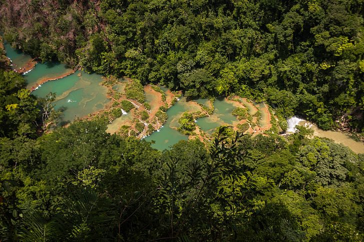 Semuc champei, Guatemala, Çoban, manzara, doğa, nehir, doğal