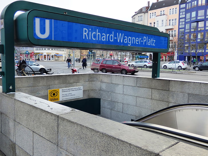 metra, Berlin, wejście, metra, Stacja metra, znak, oznakowanie