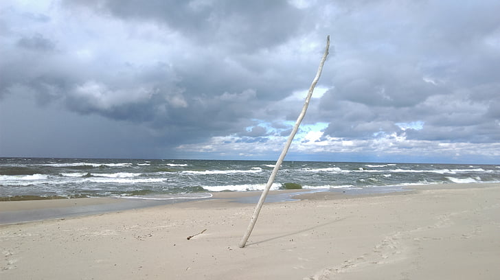 havet, Östersjön, stranden, kusten, våg, vind, tomhet