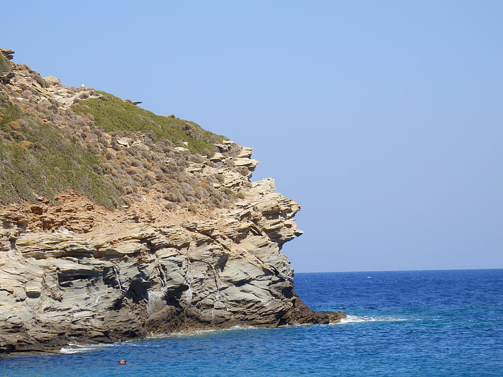 grški otoki, Andros, Cyclades, kikladskem, morje, Egejsko, obale