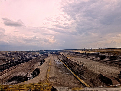 bruinkool, aarde, industrie, exploitatie, natuur, bescherming van het milieu, vervuiling