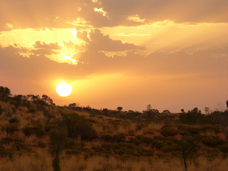 Australie, Uluru, AyersRock, Outback, rocher d’Ayers, paysage, steppe