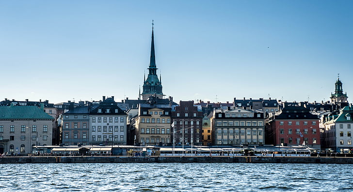 Stockholm, Švedska, mesto, arhitektura, stari, Skandinaviji, stavbe