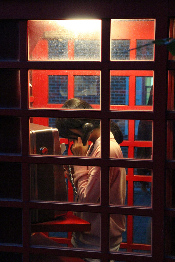 teléfonos públicos, teléfono, el anhelo, Soledad, una cabina de teléfono público, efectos de iluminación, ventana