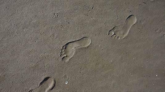 empreinte de pas, sable, traces, empreintes de pas, transitoire, aucun peuple, plein cadre