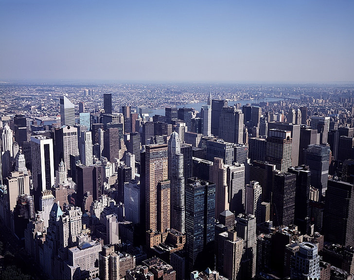 gród, Manhattan, Skyline, Widok, punkt orientacyjny, NYC, new york city