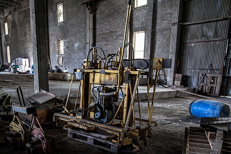 maquinària, destrucció, fàbrica abandonada, buit, rovellat, indústria, abandonat