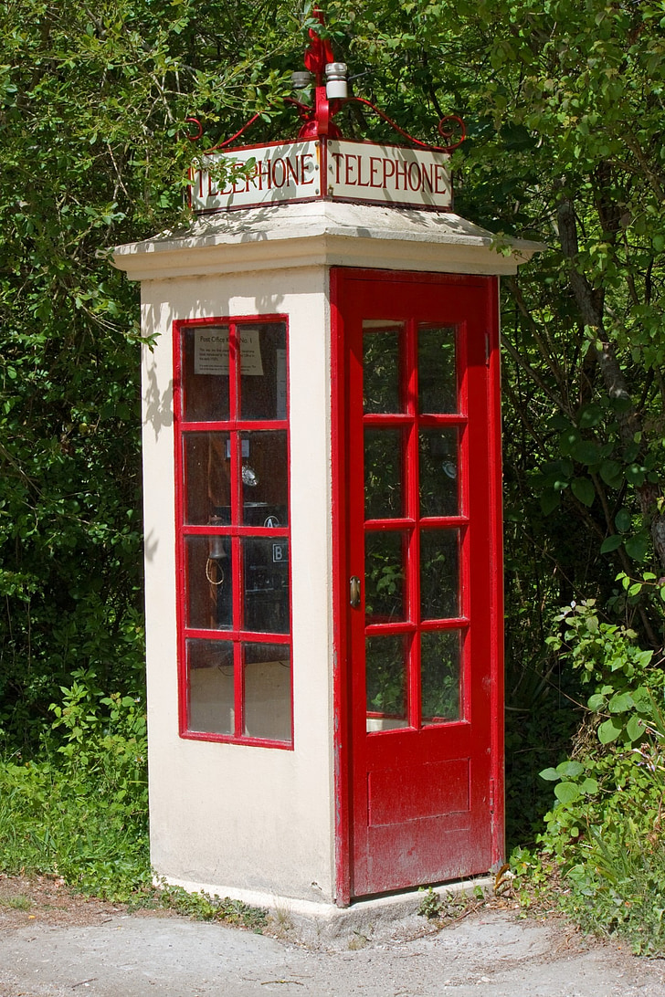 cabine téléphonique, Vintage, vieux, Anglais, Britannique, Téléphone, Faded