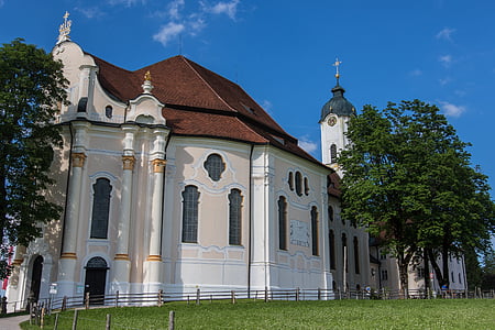 pilgrimage church of wies, rococo, schwangau, religion, church, pilgrimage church, art