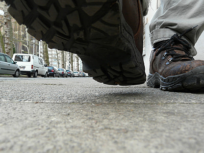 close-up, foden, fødder, sko, Walking, Stepping
