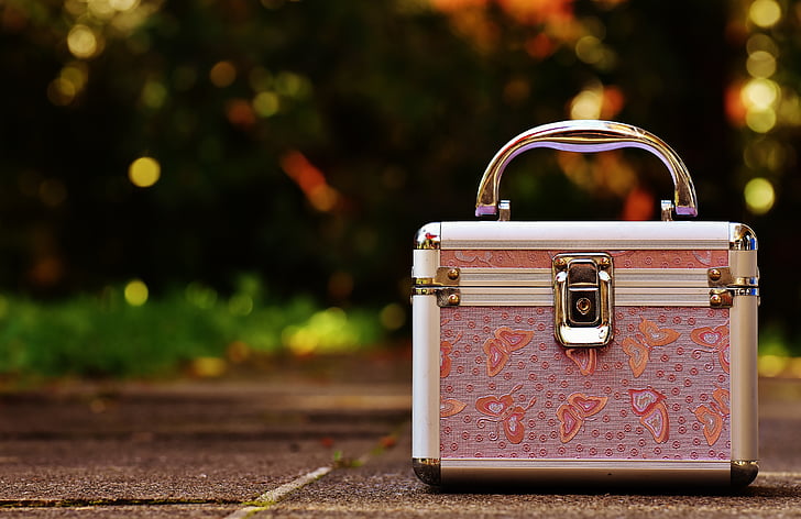 briefcase, pink, silver, cute, luggage, vanity cases, storage