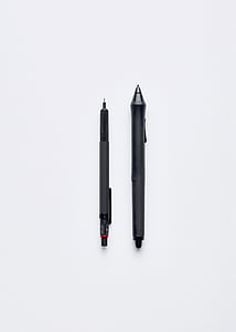 pennor, objekt, Office, skriva, svart, moderna, utrustning