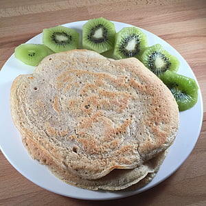 pancake, kiwi, breakfast
