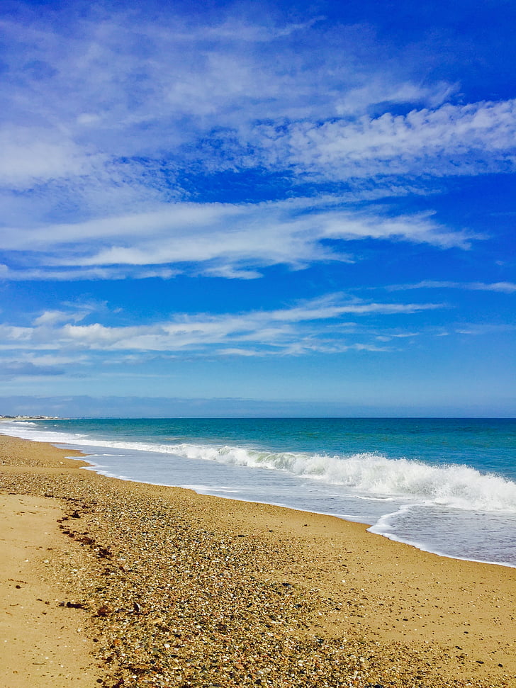 Plaża, niebo, morze, Rhode island, Latem, Ocean, niebieski