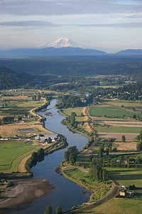 Hora, Rainer, Snohomish, stát Washington, Horkovzdušný balón, léto, venkov
